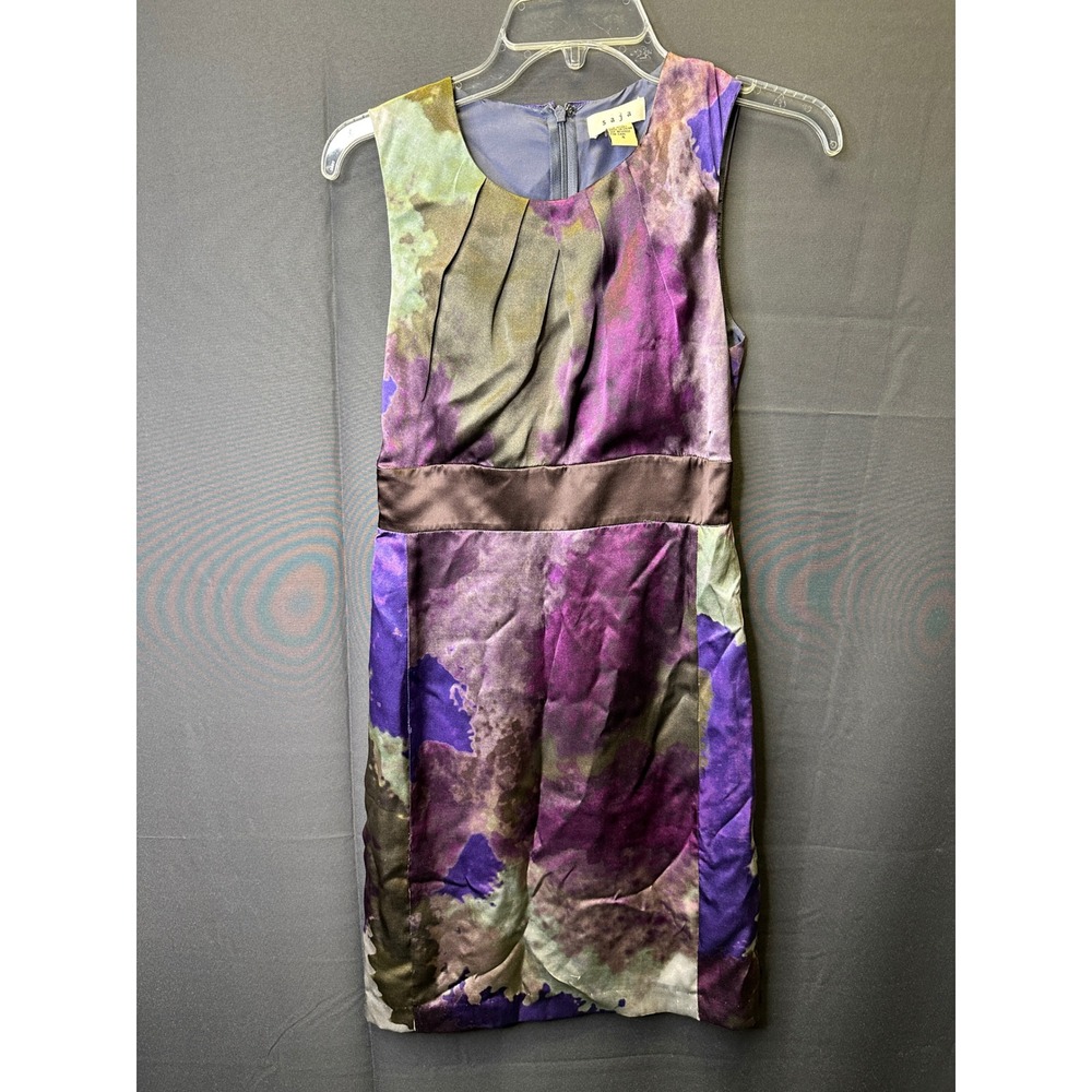 Saja Silk Dress Abstract Print Sleeveless Party Cocktail Dress Size 4